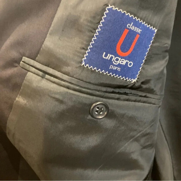 UNGARO  Sz 52R Sports Coat Blazer Pure Virgin Wool Fully Lined - Picture 7 of 10